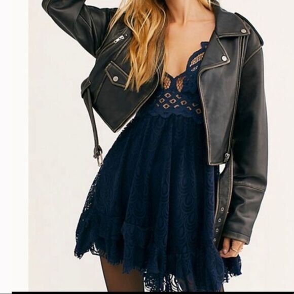 Free People Sleeveless Adella Burnout Slip Dress Blue Small NWT - Picture 6 of 10